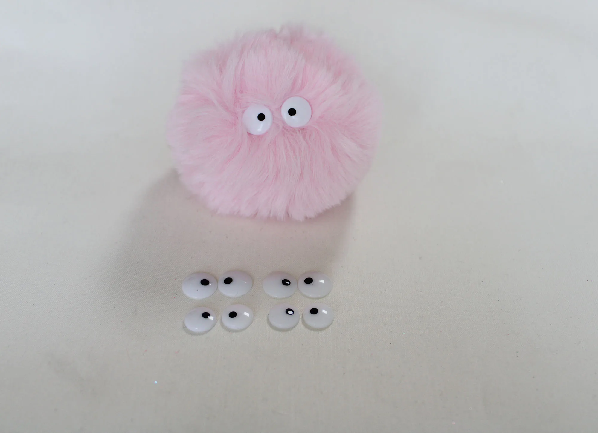 50pcs/lot 10mm 12mm 13mm 14mm flat back round white balck toy animal eyefor diy fur ball doll accessories--size option