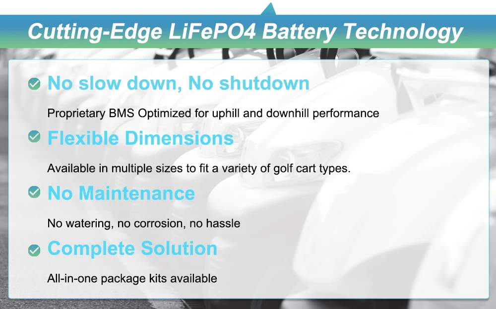 The Highest Supplier Index 36V 48V 51.2V 60V 72V 105Ah 150Ah 200Ah 304Ah Lifepo4 Golf Cart Battery Pack Custom Design Factory view 5