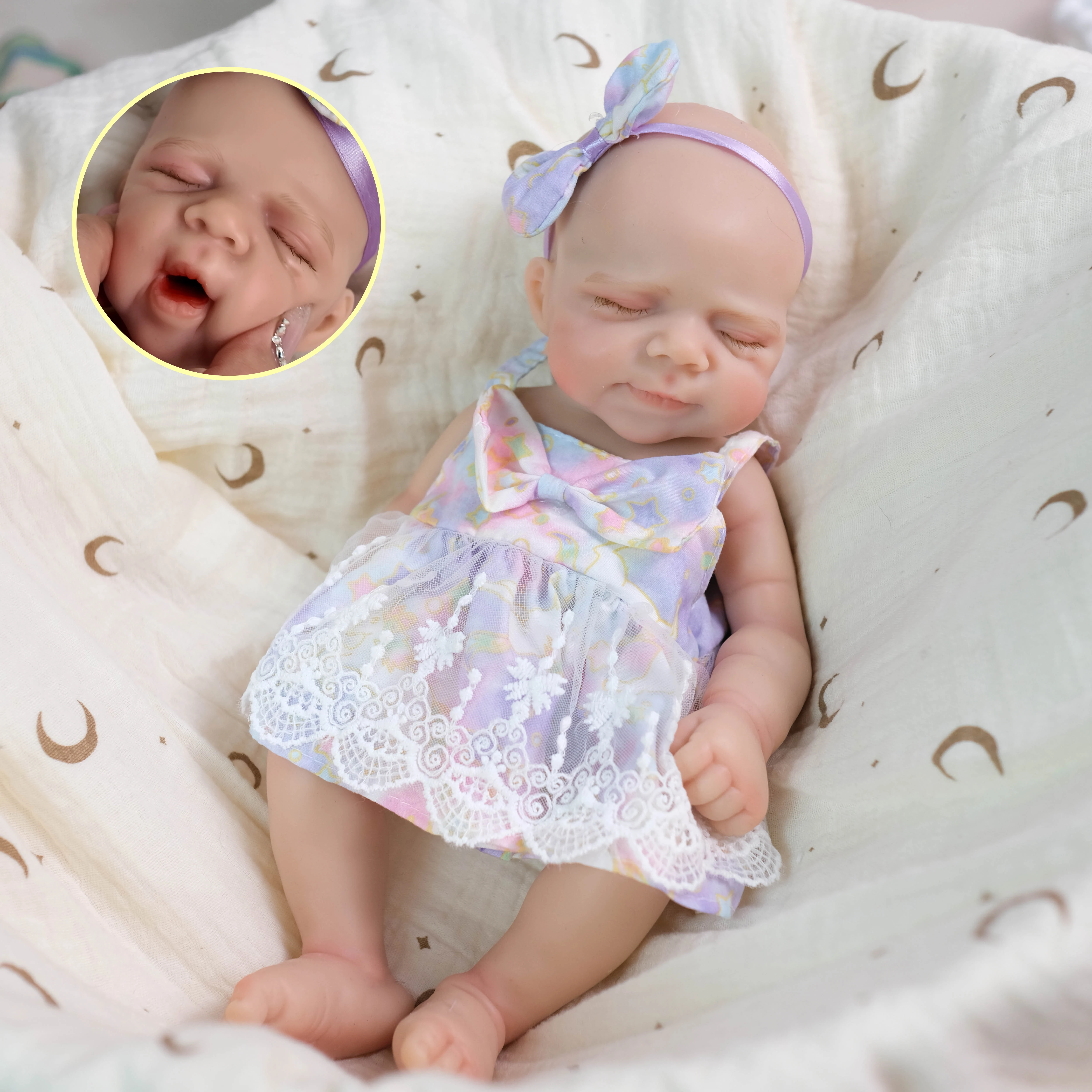 12 '' Bettie/Pascale Fatto a mano Senza capelli Può aprire la bocca Solido Super morbido Elastico Realistico Mini Cute Silicone Reborn Baby Doll