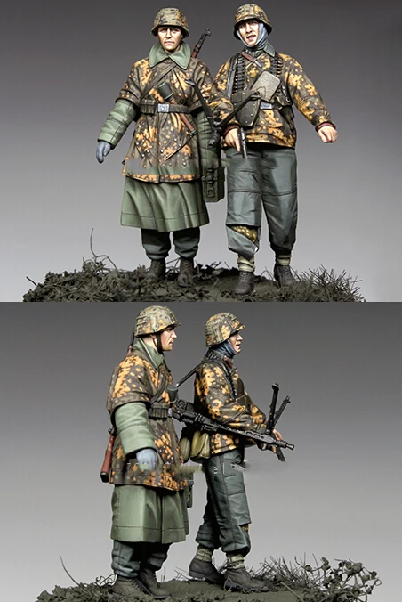 1/35 Scale Die-cast Resin White Model Winter Infantry Need To Manually Color The Model Free Shipping