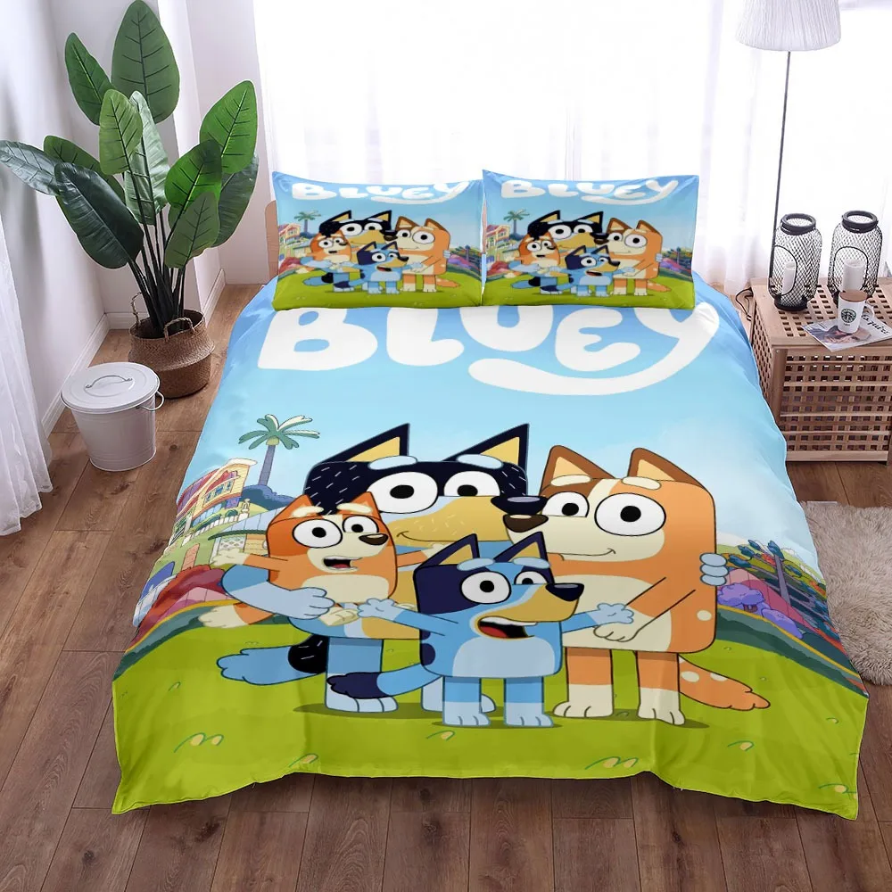 Duvet Cover B-Bluey 3D Exquisite Cartoon B-Bingo Digital Printing Bedding Set Comforter Bed Youth Home Decor Kids Boys Gift ﻿