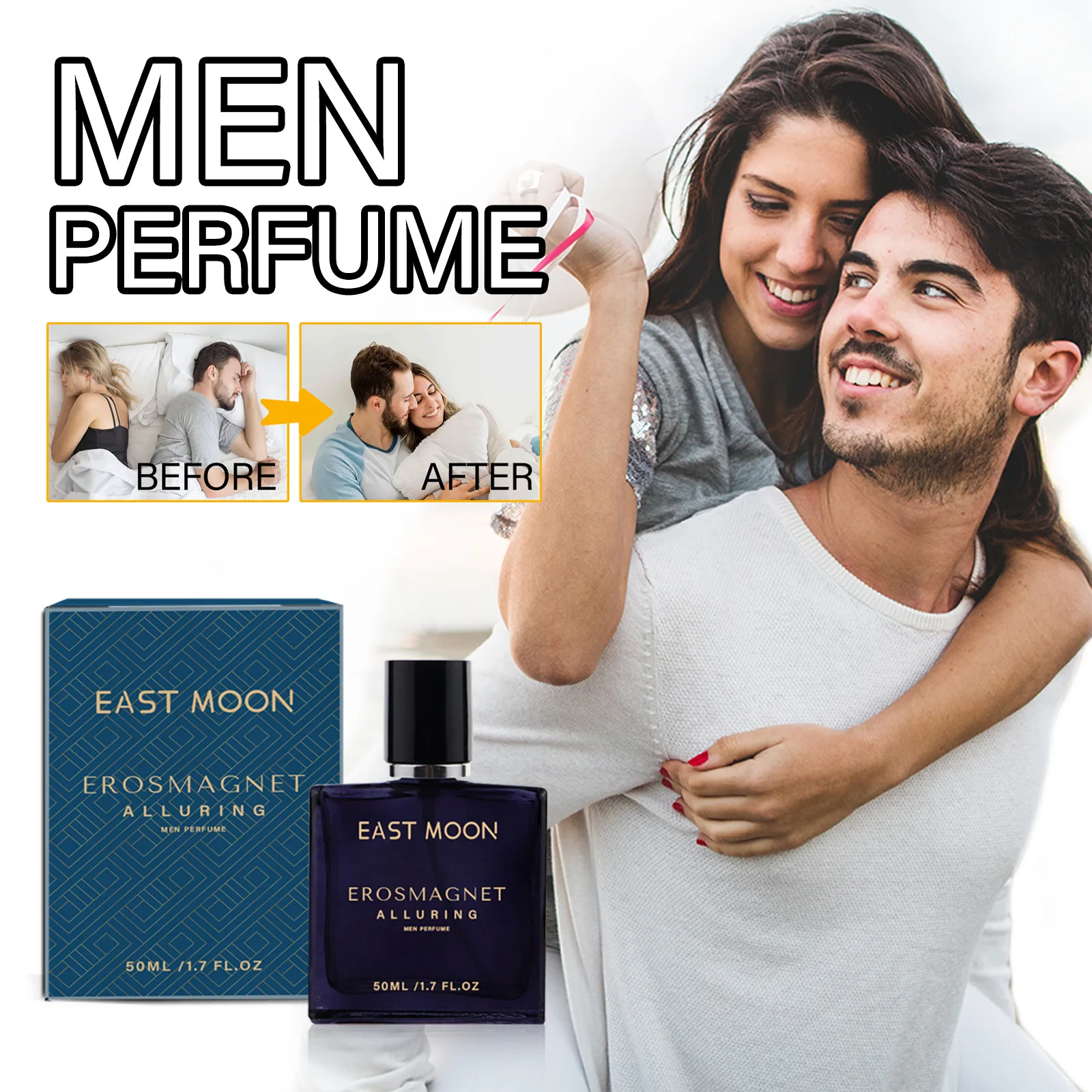 Perfume glamouroso para homens, fragrância de longa duração charme naturalmente refrescante, perfume de feromônio romântico 50ml