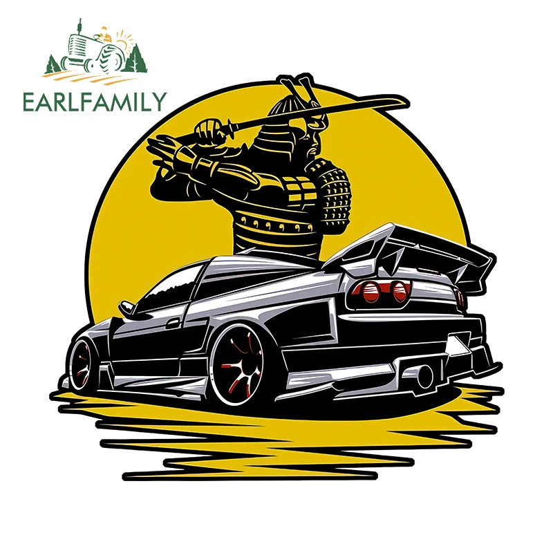 

EARLFAMILY 13cm X 11.7cm for Samurai Car Driving Car Stickers Simple Creative Decals Waterproof Graffiti Caravan Trunk Decor