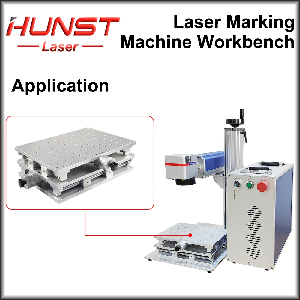 HUNST 2 Axis Moving Table Portable Cabinet Case XY Table for Laser Marking Engraving Machine 300X220mm/210X150mm/300x300mm