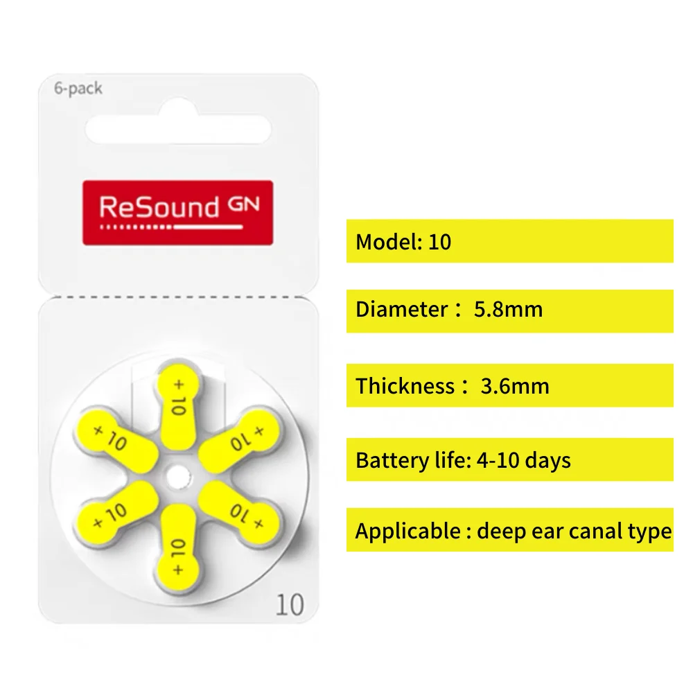 60 PCS NEW Zinc Air 1.45V ReSound P675 Zinc Air Hearing Aid Batteries 10 13 312 675 Hearing Aid Battery for BTE CIC RIC OE