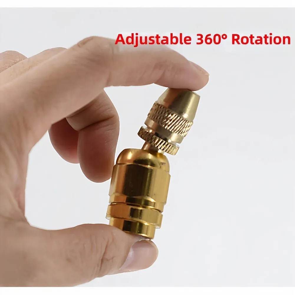 Adjustable 360 Degree Brass Rotary Nozzle for Atomizing High Pressure Garden Irrigation 1.5 Thread Hose Compatibility