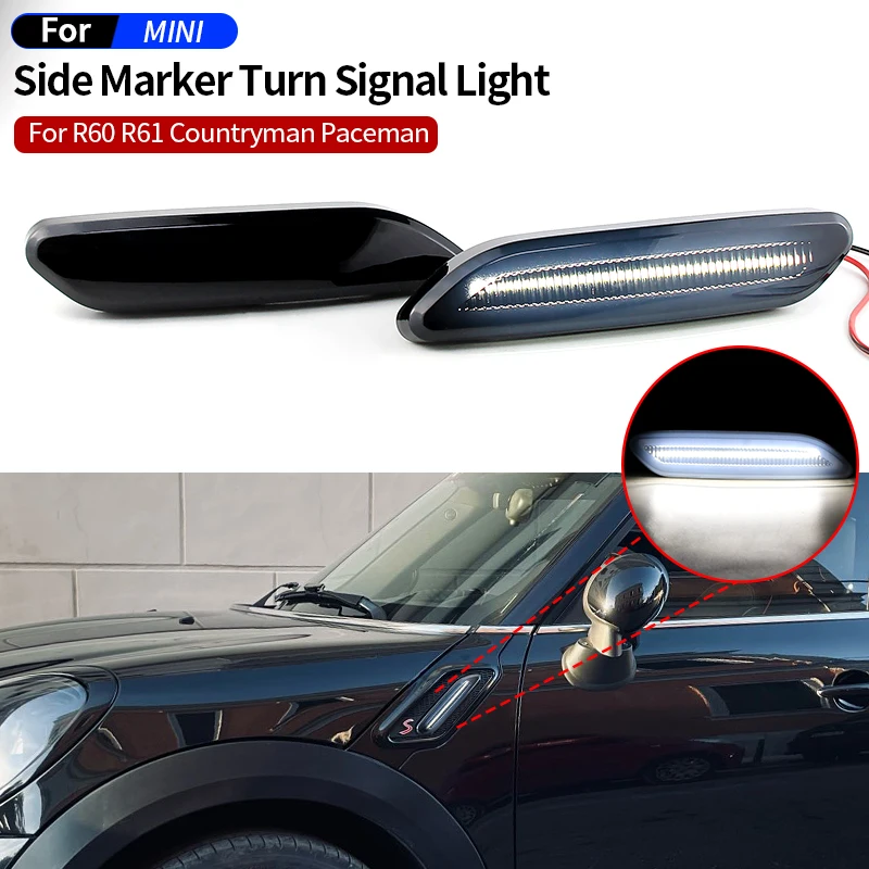 

1 Pair Flowing Turn Signal Light Dynamic LED Side Marker Light 12v Side Repeater Lamp For Mini Cooper R60 COUNTRYMAN R61 PACEMAN
