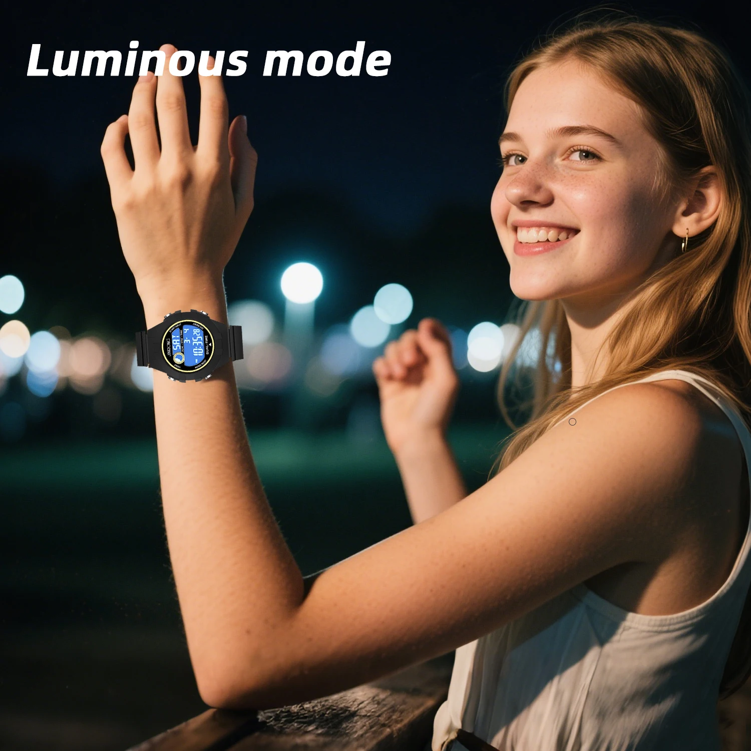 2025 ساعة رياضية خارجية إلكترونية متعددة الوظائف للرجال والنساء مقاومة للماء 30 متر مؤقت ضوء ليلي توقيت مزدوج