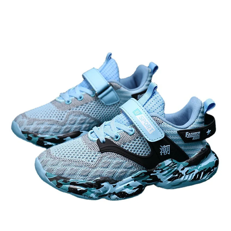 

Спортивная обувь для мальчиков. Летняя детская удобная дышащая тканая обувь с двойной сеткой. Детская обувь на мягкой подошве для больших детей.