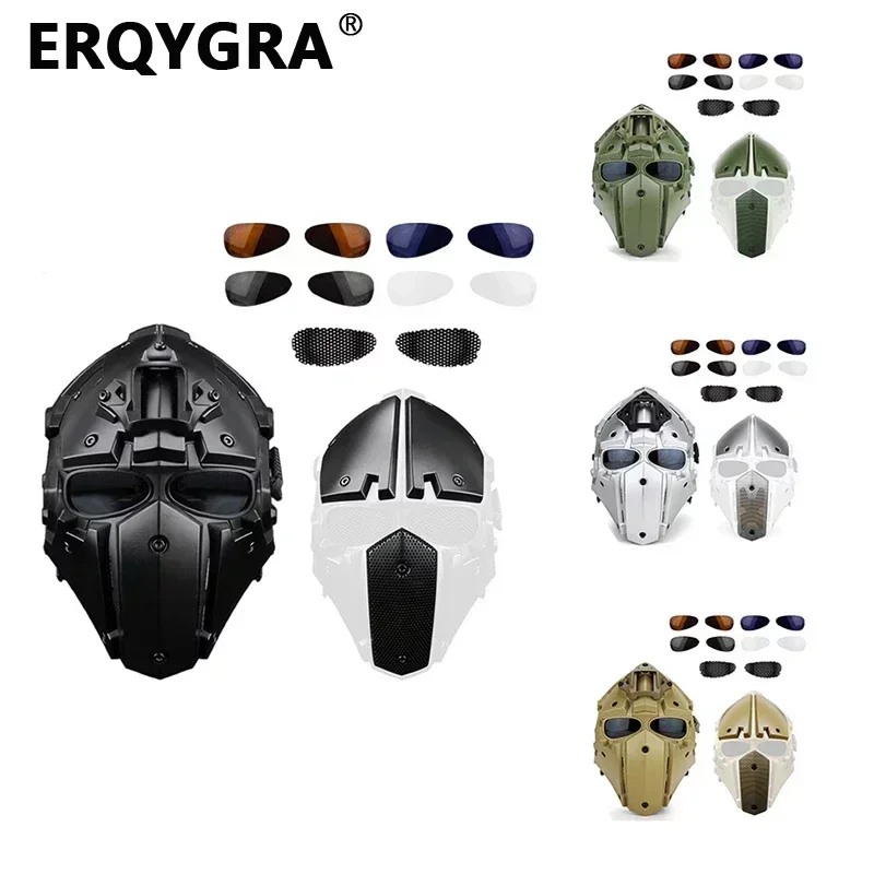 ERQYGRA FAST Helmet Tactical Mask CS Wargame Shooting Gear Paintball Outdoor Sports Safety Equipment Hunting Airsoft Accessories