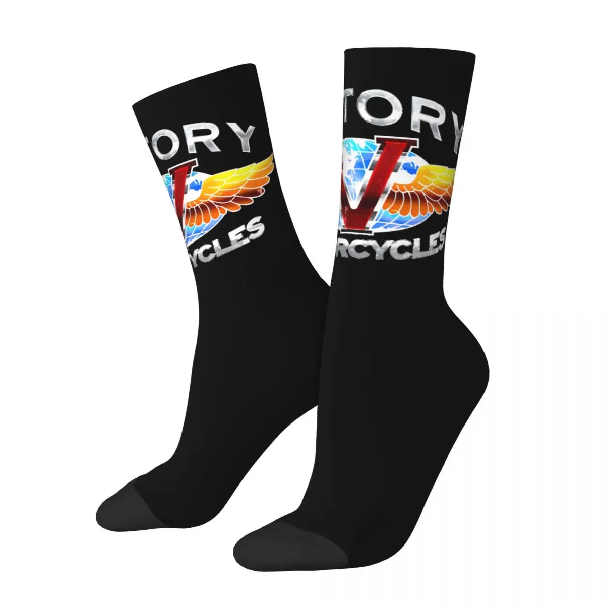 Funny Crazy Sock for Men Victory Motorcycles Hip Hop Harajuku Victory high ball Happy Seamless Pattern Printed Boys Crew