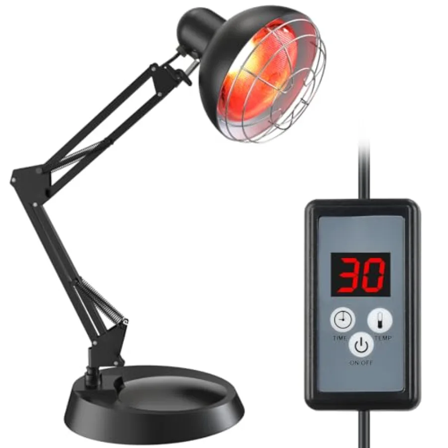 

Infrared Light Heat Lamp Near Red Light Therapy for Body Muscle Joint Pain Relieve 150W Bulb with Adjustable Stand Timer