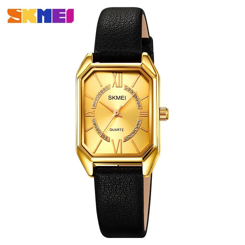 SkmeiNew ساعة نسائية أزياء بسيطة ساعة نسائية حزام الموضة ساعة يد نسائية كوارتز