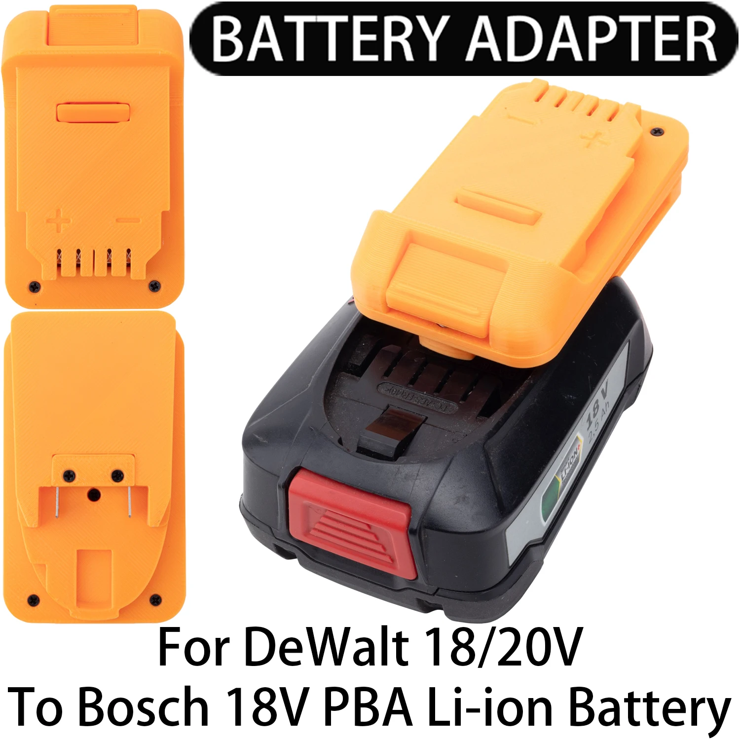 Convertidor de adaptador de batería para herramientas de iones de litio DeWalt 18/20V a adaptador de batería de iones de litio Bosch 18V PBA AL1880CV AL18815CV.