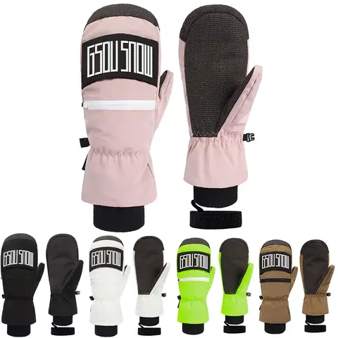 커플 겨울 스키 장갑 여성 다섯 손가락 딱지 내마 모성 방수 스키 장갑 두꺼운 따뜻한 스노우 보드 내부 장갑