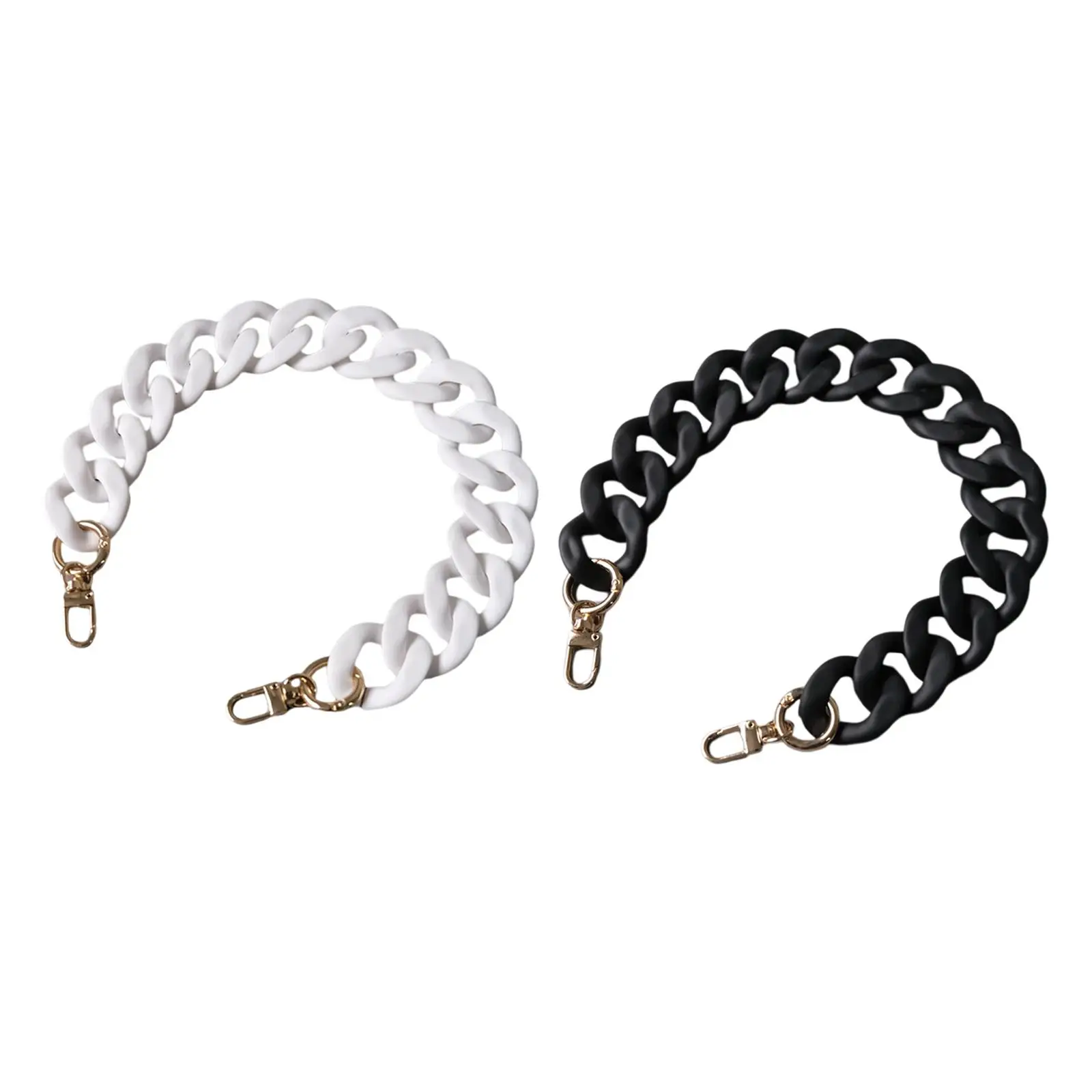 Flat Chain Strap Acrylic Matte Decoration Removable Chunky Chain Strap for Clutches Purse