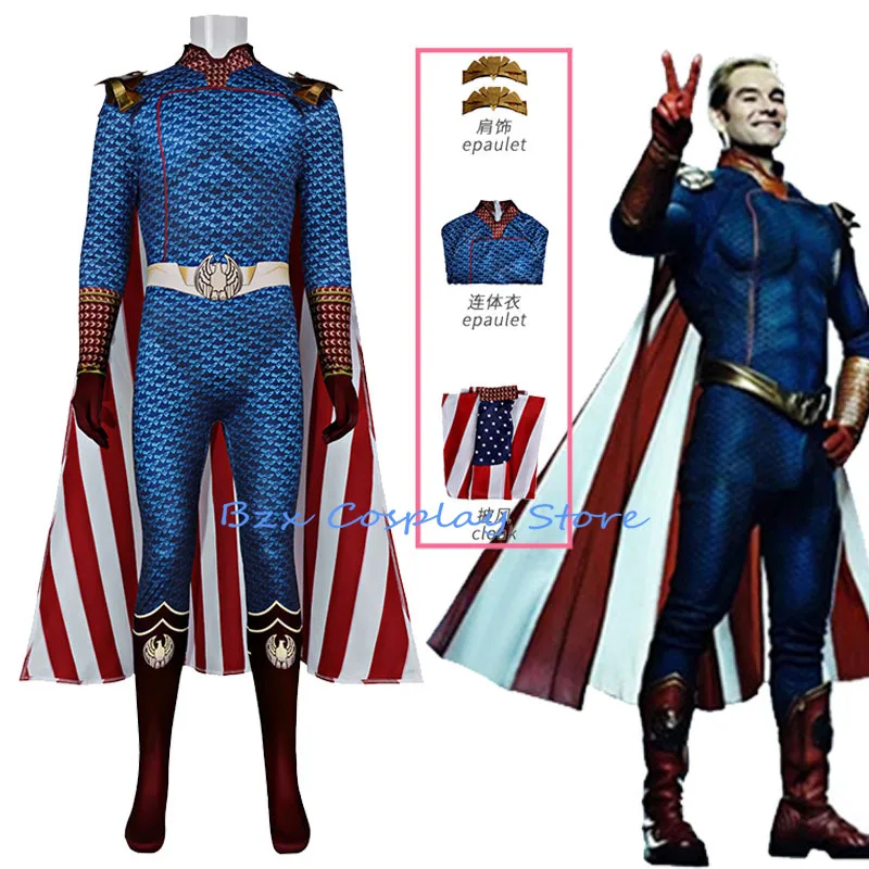 

Костюм для косплея Homelander из аниме, 3-й сезон: комбинезон супергероя, плащ, аксессуары, наряд для Хэллоуина и вечеринок