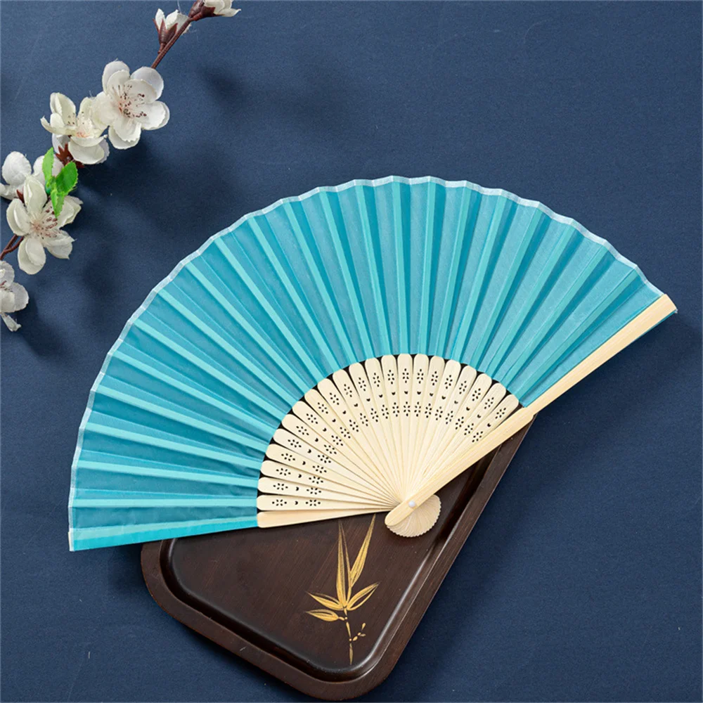 Chinese Style Hand Fan Folding Fan Dance Wedding Birthday Party Fan Blank White DIY Paper Bamboo Fan Craft Decor Gifts For Guest