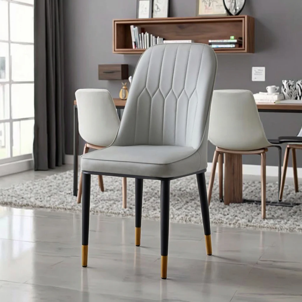 Wholesale Retro Accent Dining Chair Modern Pu Leather Metal for Living Room Coffee Hotel Bedroom School Hospital Park Gym Villa