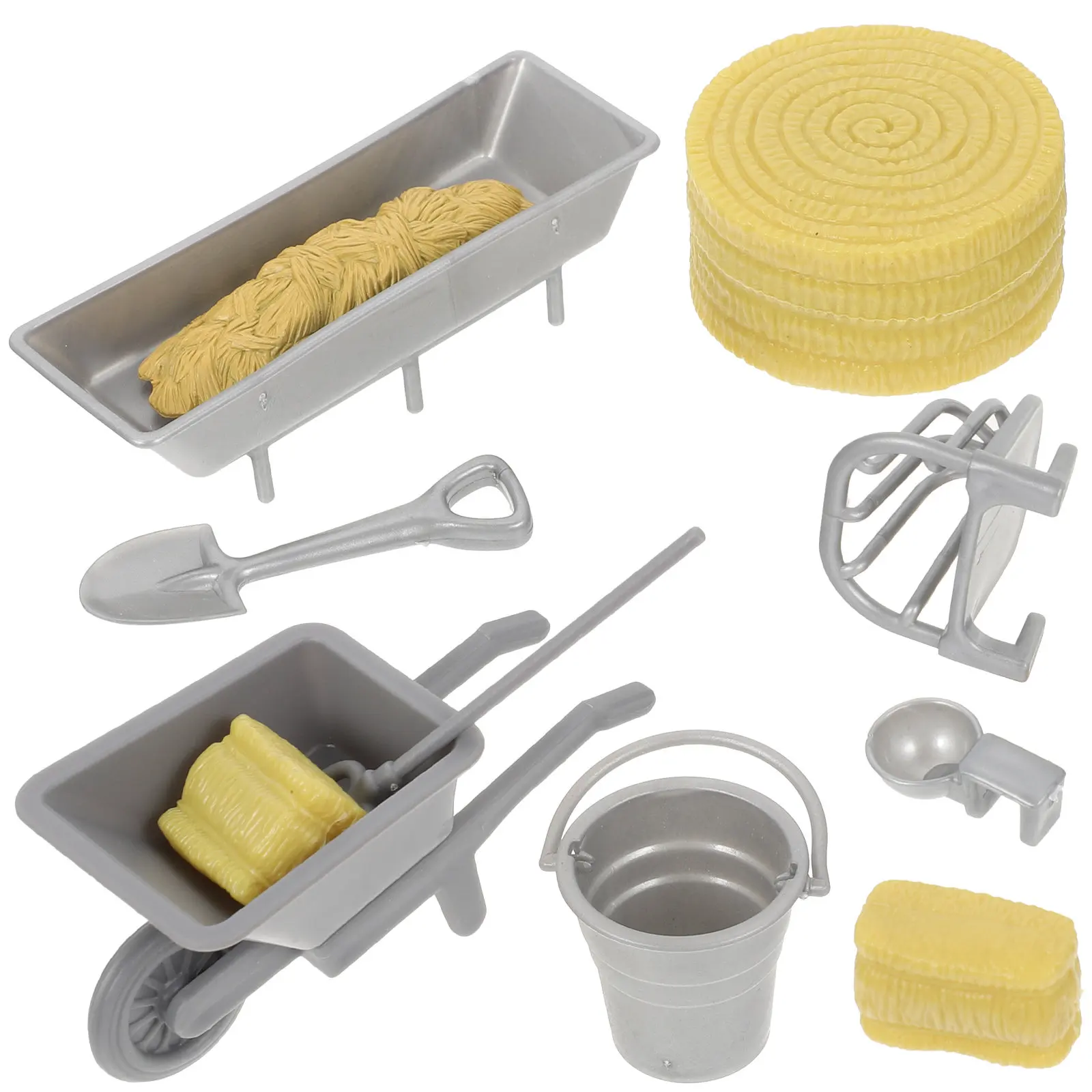 

Набор из 8 миниатюрных фермерских аксессуаров: реалистичные элементы для ролевых игр, развивающие когнитивные навыки, декор фермы для детей 2-4 лет