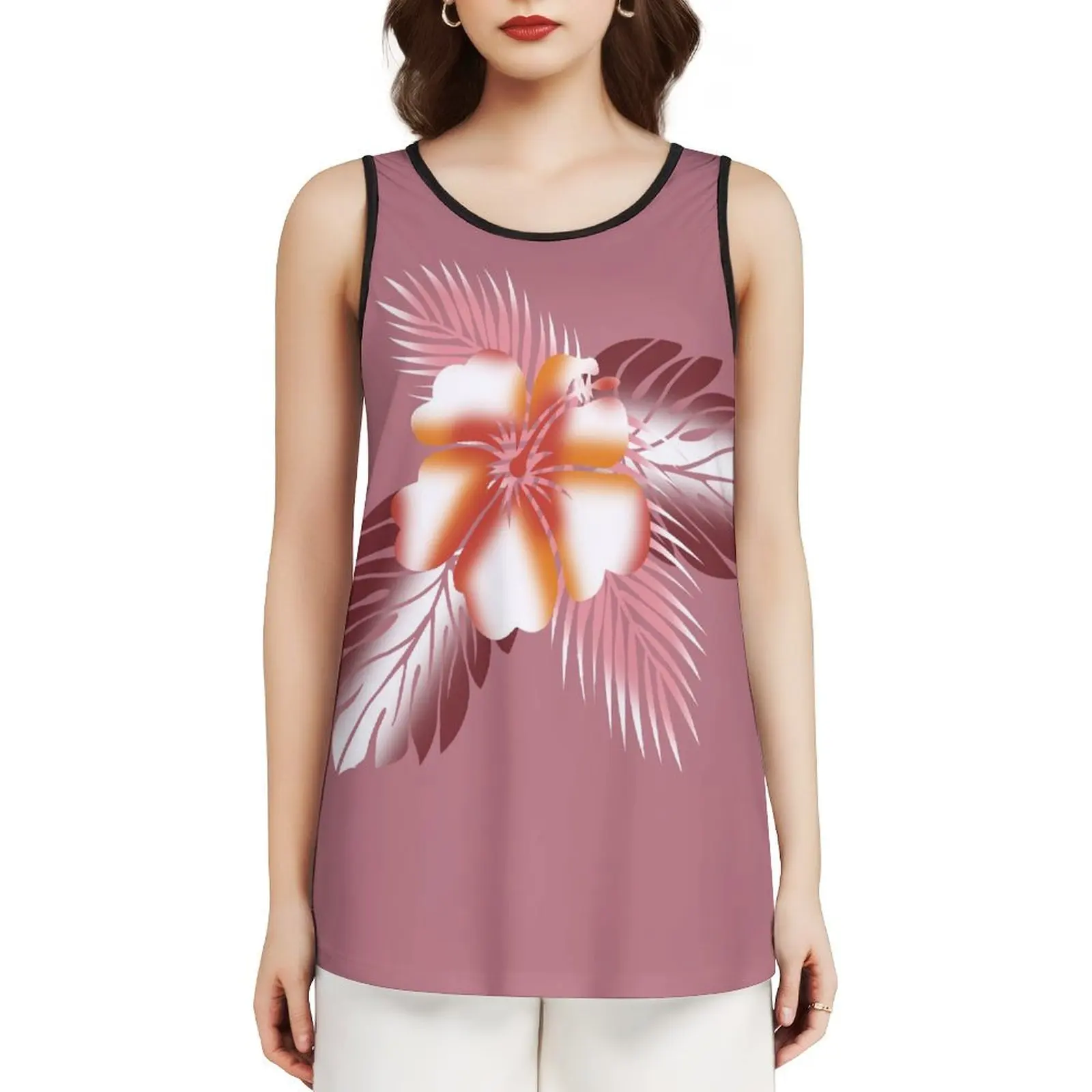 High Quality Women'S Fashion Vest 2024 Hawaiian Samoa Women'S Polynesian Custom Art Print Cut-Out Top