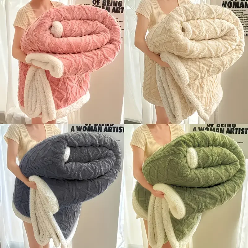 1 manta ponderada de Sherpa Jacquard de 10 libras para adultos: manta tranquila suave, cálida y gruesa para una máxima comodidad
