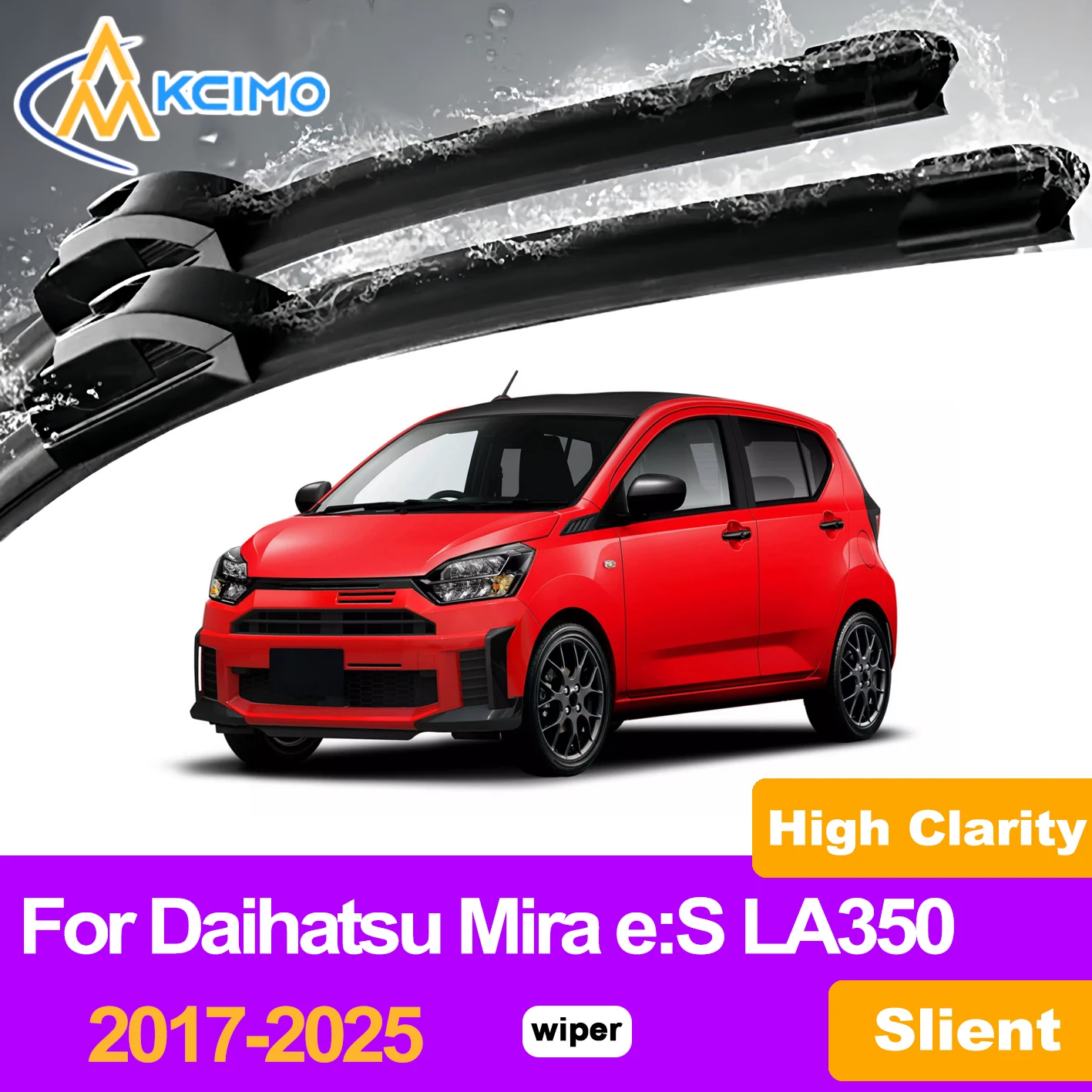 

KCIMO 2PCS Front Windshield Wiper Blades For Daihatsu Mira e:S LA350 2017-2025, Snow & Ice Rejection Quick Water Evacuation