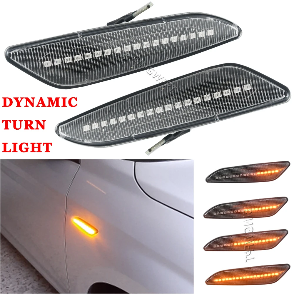 

2Pcs LED Dynamic Side Marker Light Arrow Turn Signal Blinker Lamps For Fiat Egea (356) 2016-2020 For Lancia Ypsilon(312) 11-20