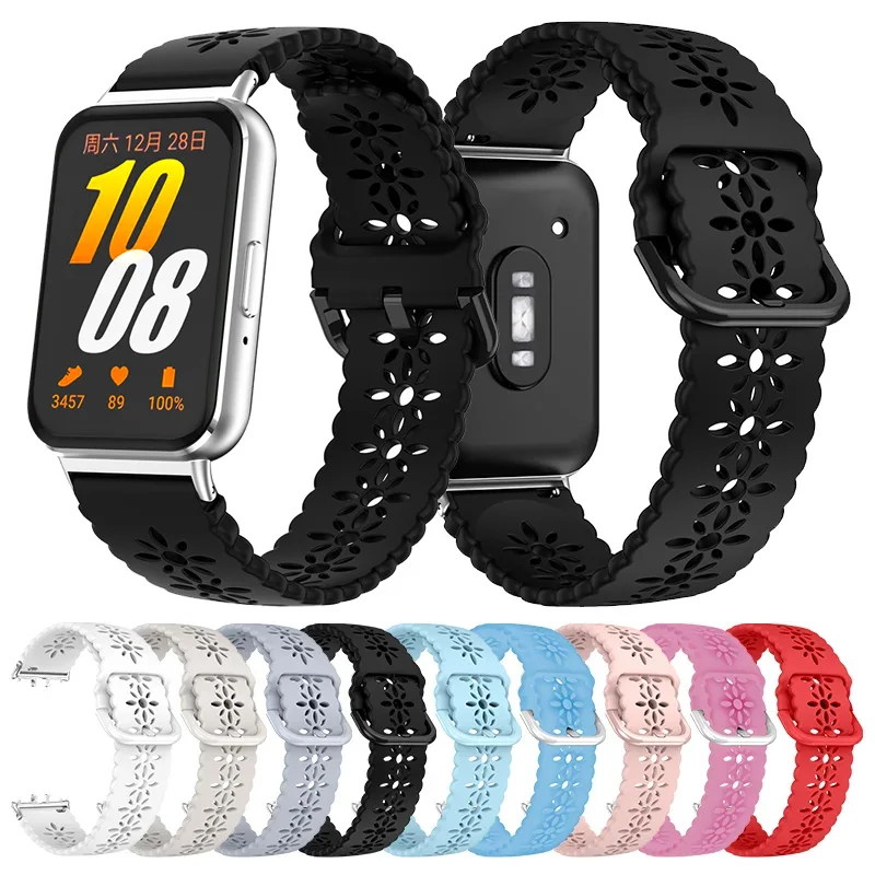 حزام لساعة Galaxy Fit 3 حزام مجوف سامسونج بنات محول امرأة الملحقات حزام الفرقة سوار سيليكون المرأة سوار