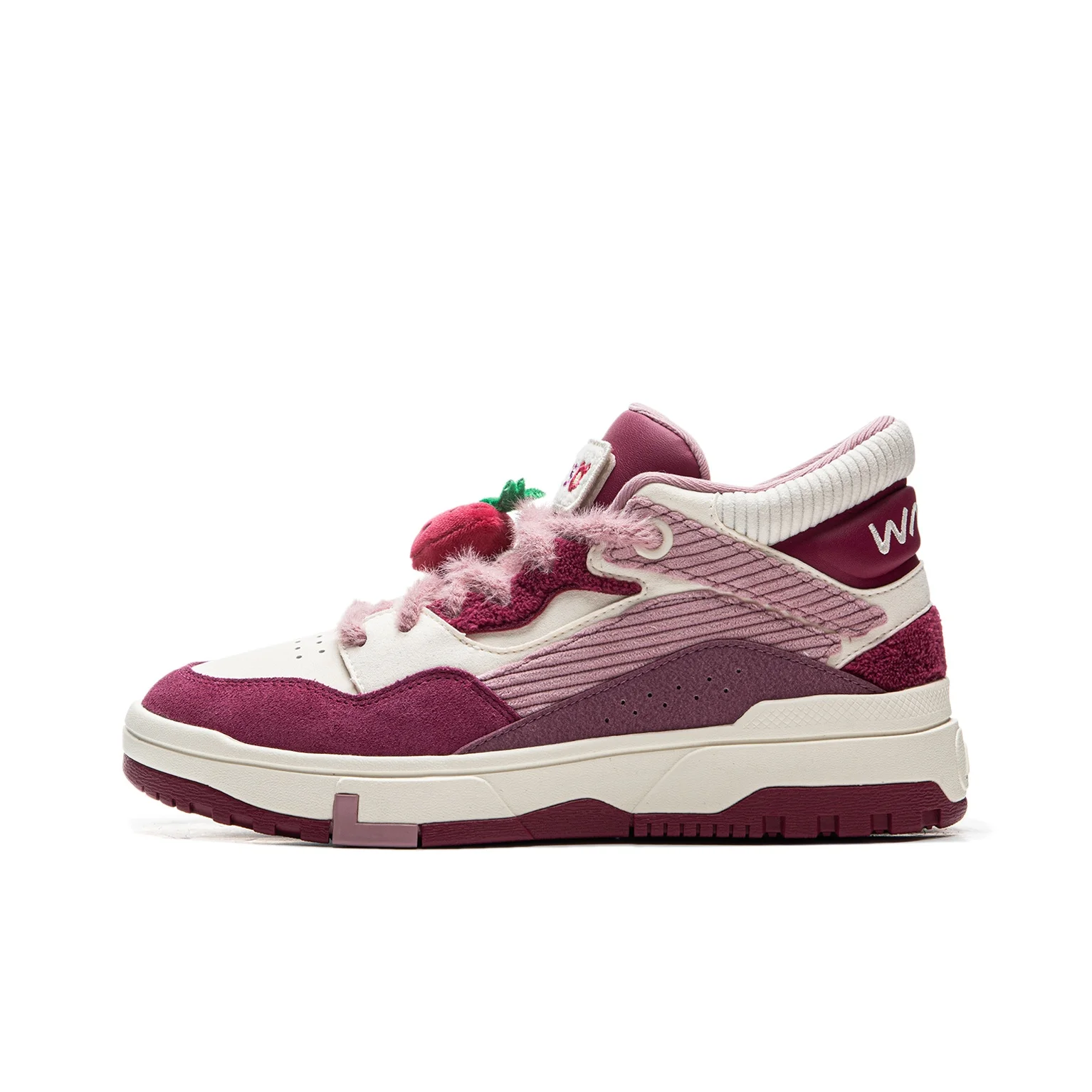 Li Ning x Disney Wave MID Lightweight Mid top Skateboard Shoes Women's White Pink AGCU156-4