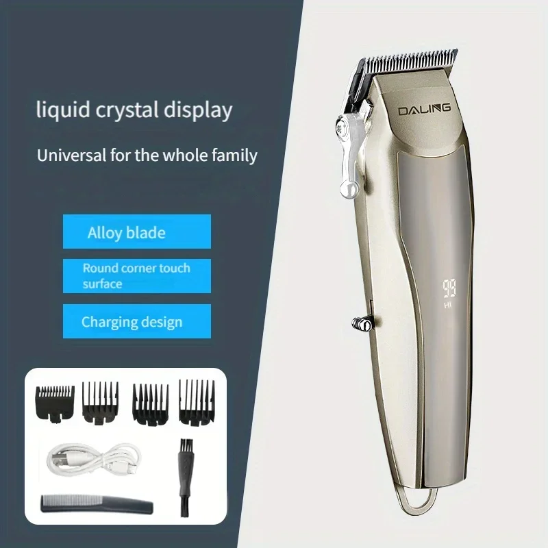 DALING DL-1219 New LED Digital Multi level Adjustable Hair Clipper, Professional Men's Cordless Electric Hair Clipper