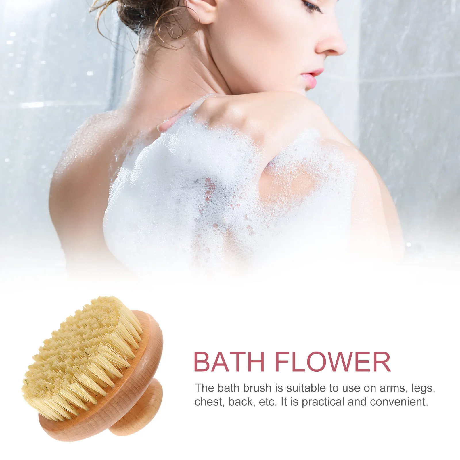

Bath Brush Skin Gentle Massage Shower Cleaning Brush Lightweight Compact Comfortable Bath Scrubber Shower Cleaner