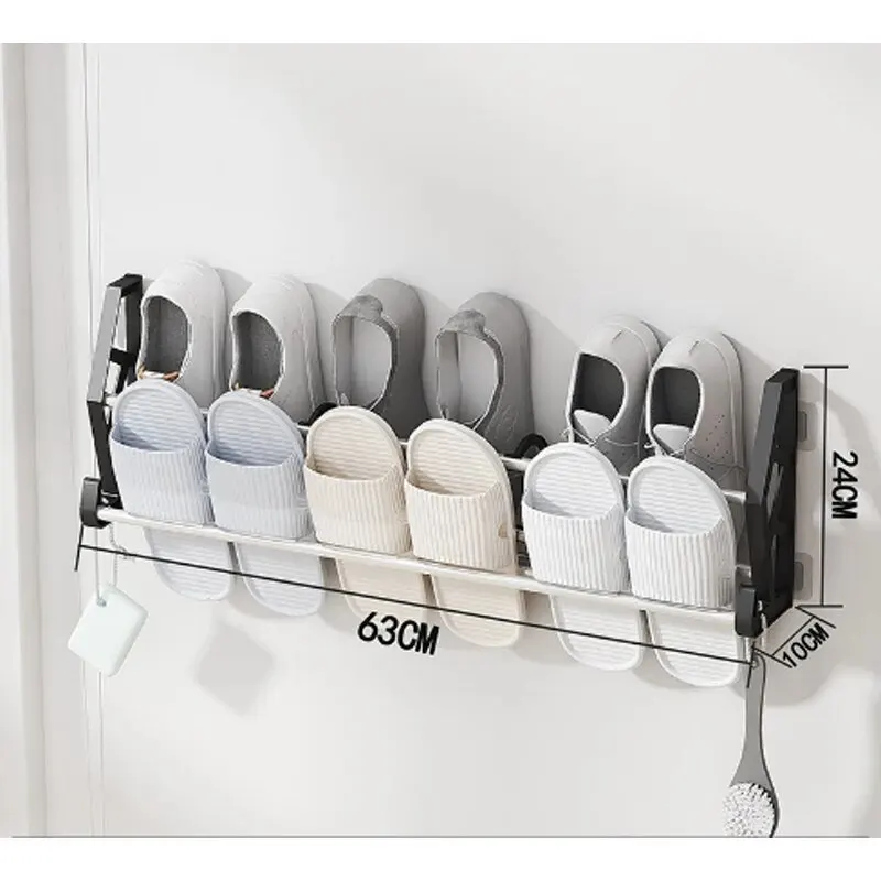 Schoenmaker Organizer Nagelvrij en Gatvrij Schoenenrek Badkamer Slipper Rack Eenvoudige meerlaagse montage Wandgemonteerde opslag Rac