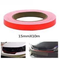 1Roll Red Lining Reflective Vinyl Wrap Film Car Sticker Decals 15mmx10m Adhesive Tape No Trace Stripe Protective Tape Decals