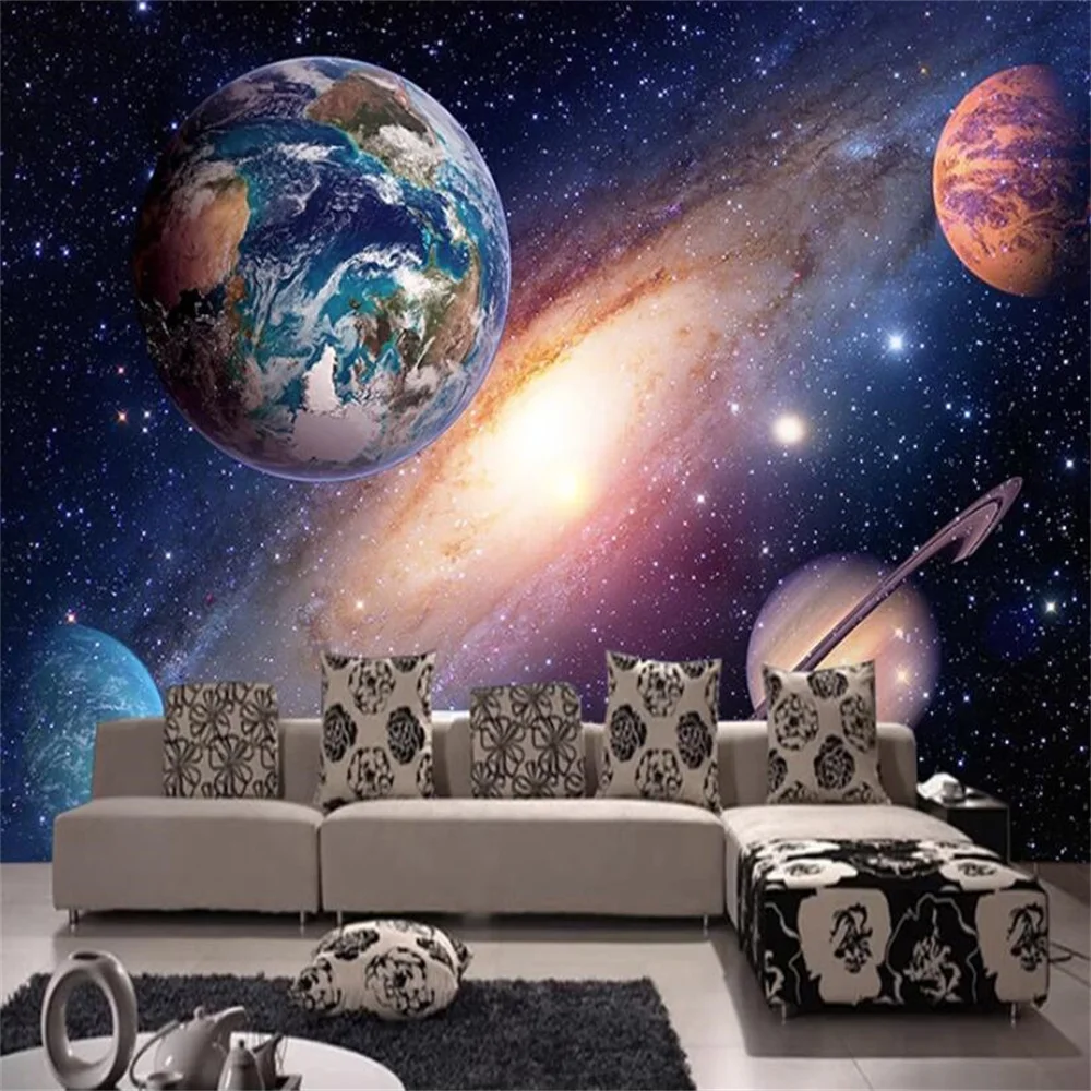 Custom Fantasy Universe wallpaper for living room Starry Sky Wall Paper Children's Room 3D Wall Painting Bar Indoor KTV Ceiling