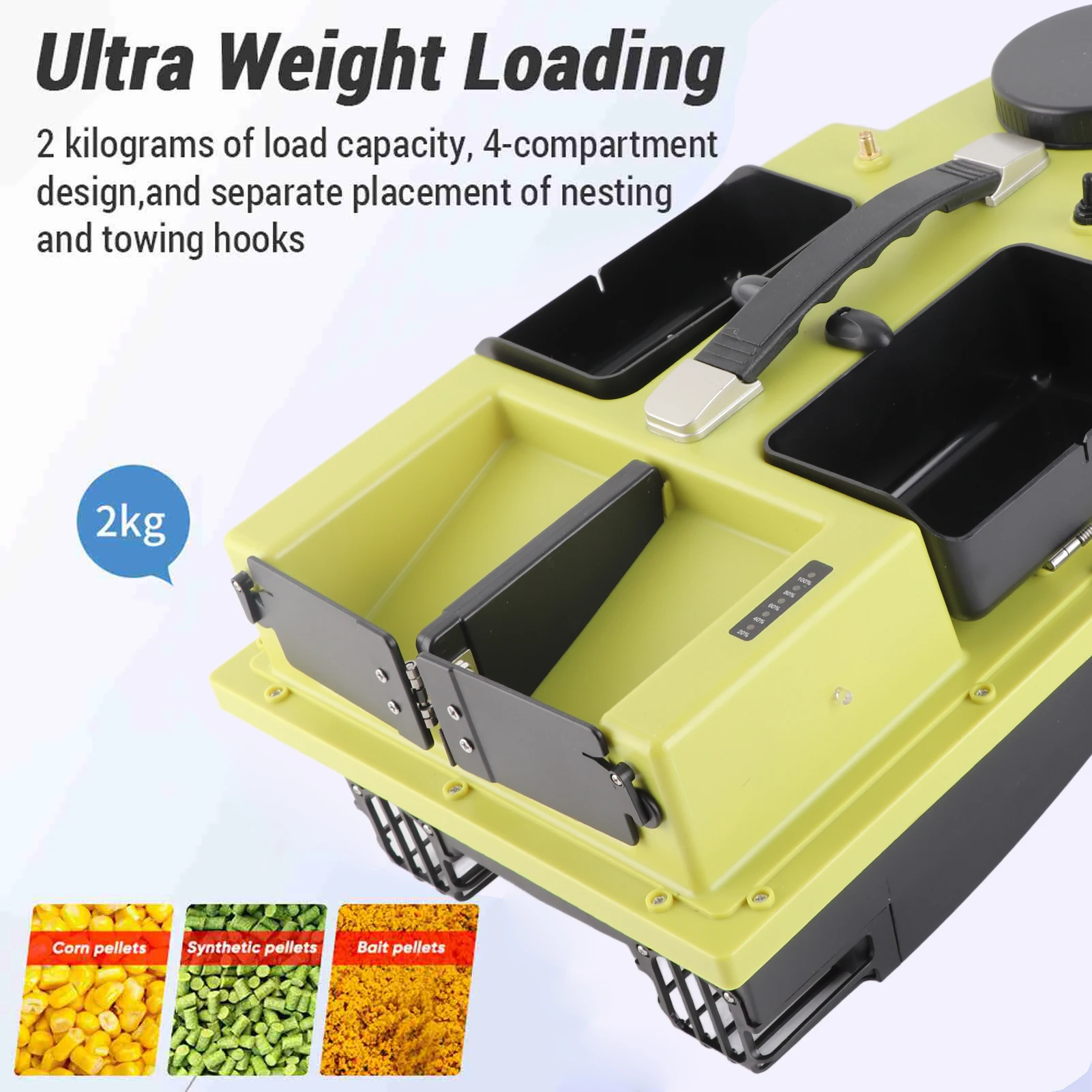 D19 5200mAh 12000mAh Intelligent Remote Control Fishing Bait Boat 2KG Load with LED Light  Fishing Gear