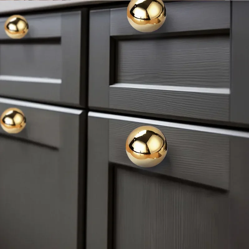 Single Hole Kitchen Cabinet Door Handles Spherical Light Luxury French ABS Plastic Drawer Knobs and Handles for Furniture