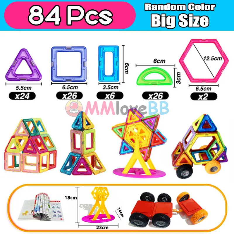 Magneten Speelgoed voor kinderen Big Size Plus Magnetische blokken voor kinderen Designer Constructor Set Speelgoed voor jongens Bouwstenen