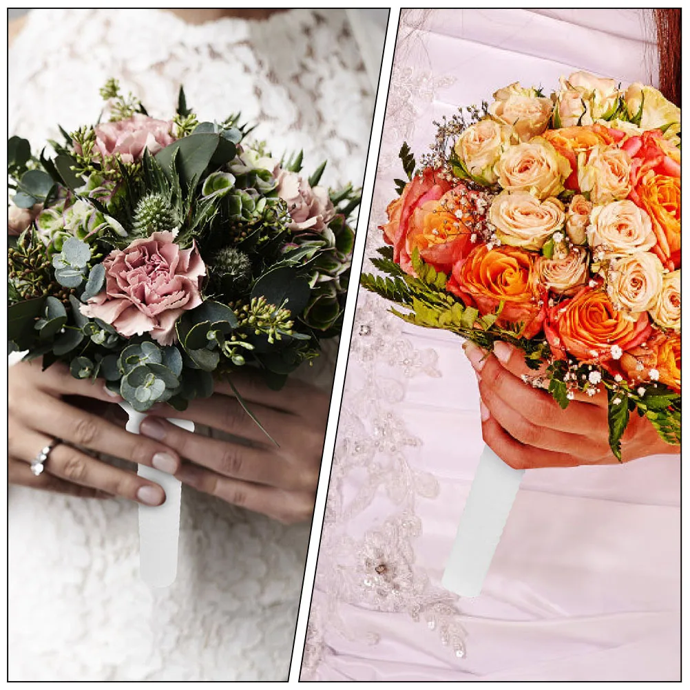 

4 set Wedding Flower Holder Bridal Handle Floral Arrangement Supplies Plastic Bouquet Base for Bridal Shower Engagement Party