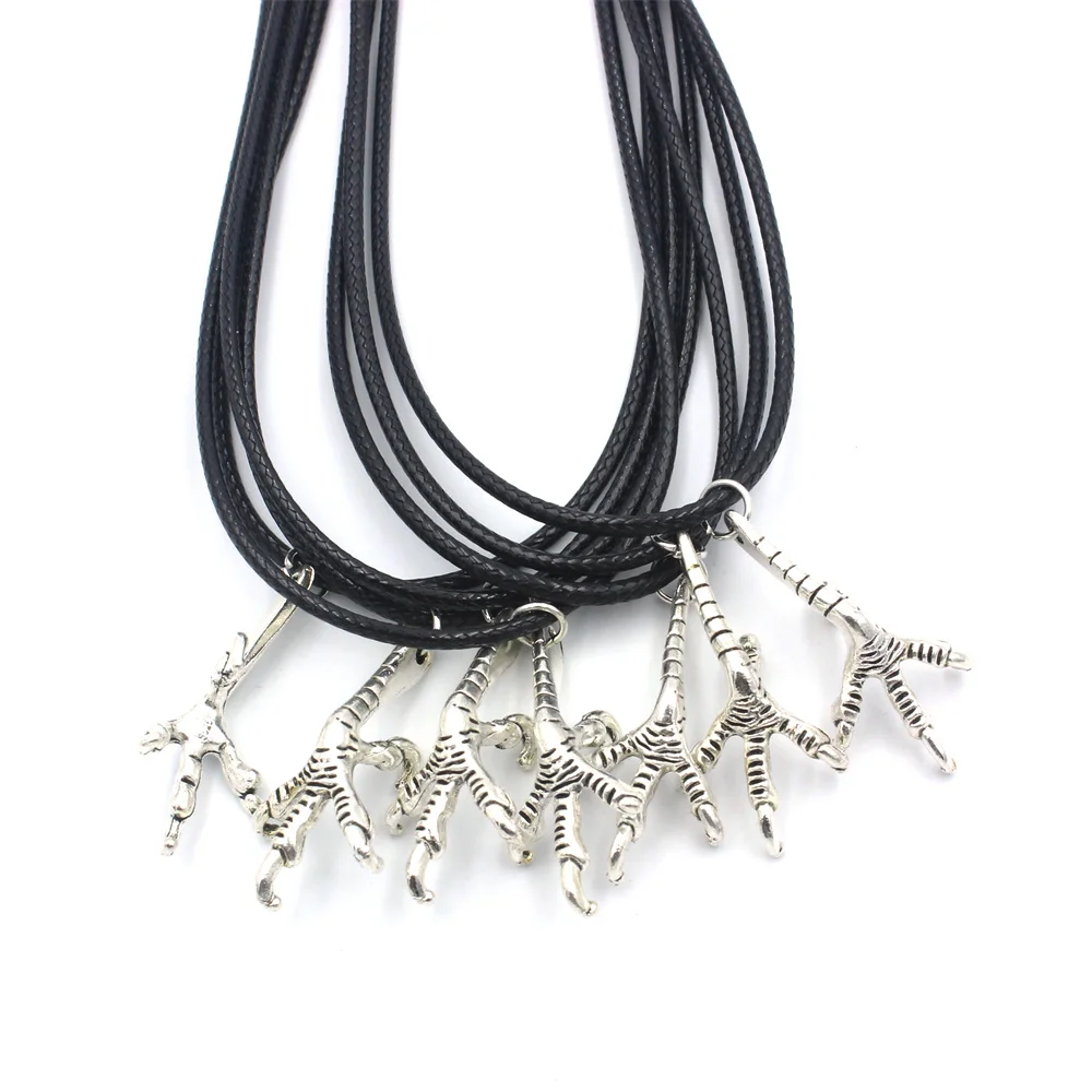 10pcs Antique Silver Gothic Raven Claw Pendant Animal Crow Bird Eagle Talon Necklaces Hot Charms Punk Jewelry Whoelsale