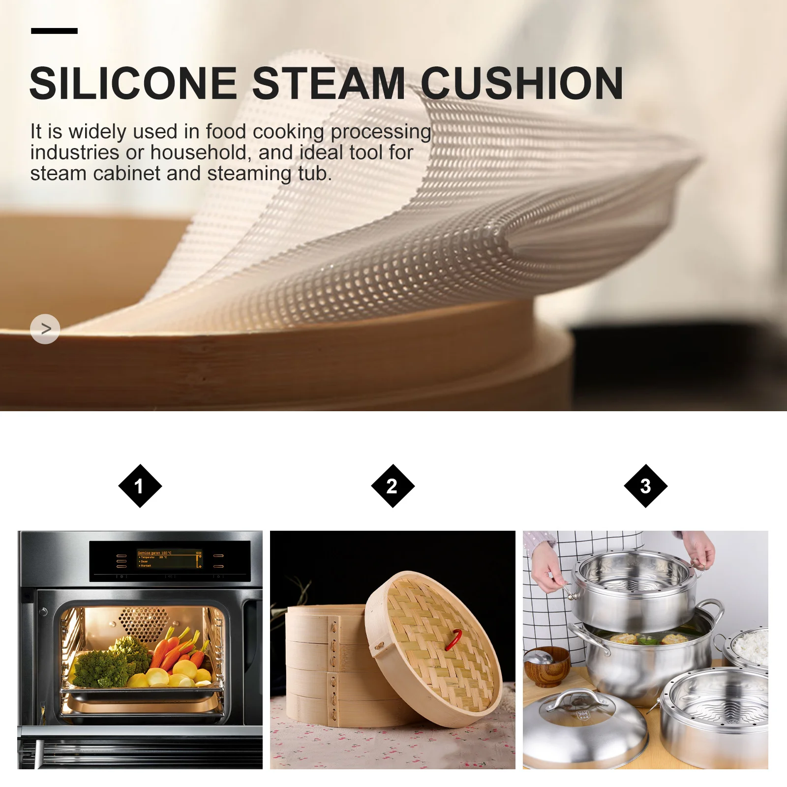 

20Pcs Round Silicone Steamer Pads Nonstick Reusable Steamer Cloth for Kitchen Steamed Bun Baking Supply Practical