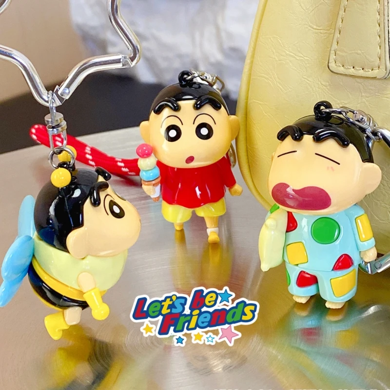 Crayon Shin-Chan Kawaii Classic Design Animal Costume Pendant Cute Cartoon Doll Keychain Backpack Decoration Birthday Present