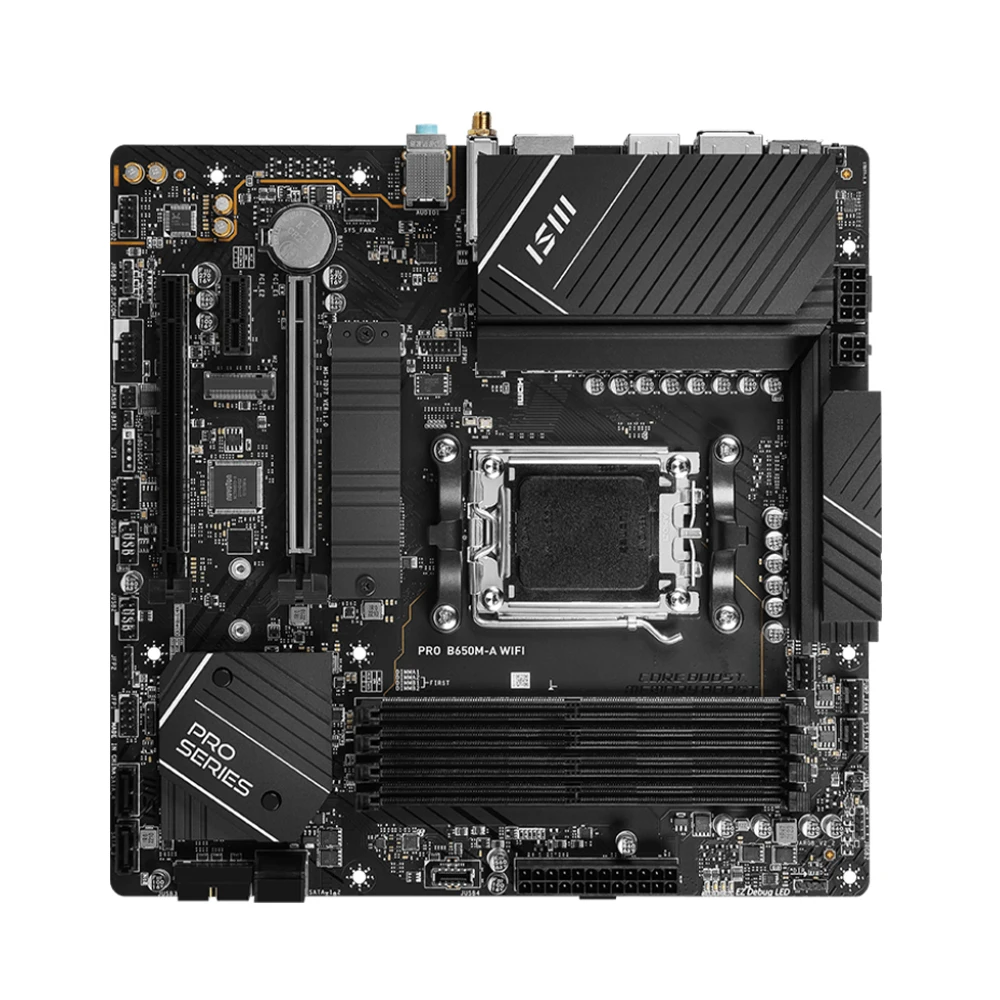 MSI PRO B650M-A WIFI Motherboard AM5 Socket Support 7900X 7800X3D 7600 CPU 4xDDR5 7200MHz 256GB HDMI 2x M.2 PCIe 4.0 mATX