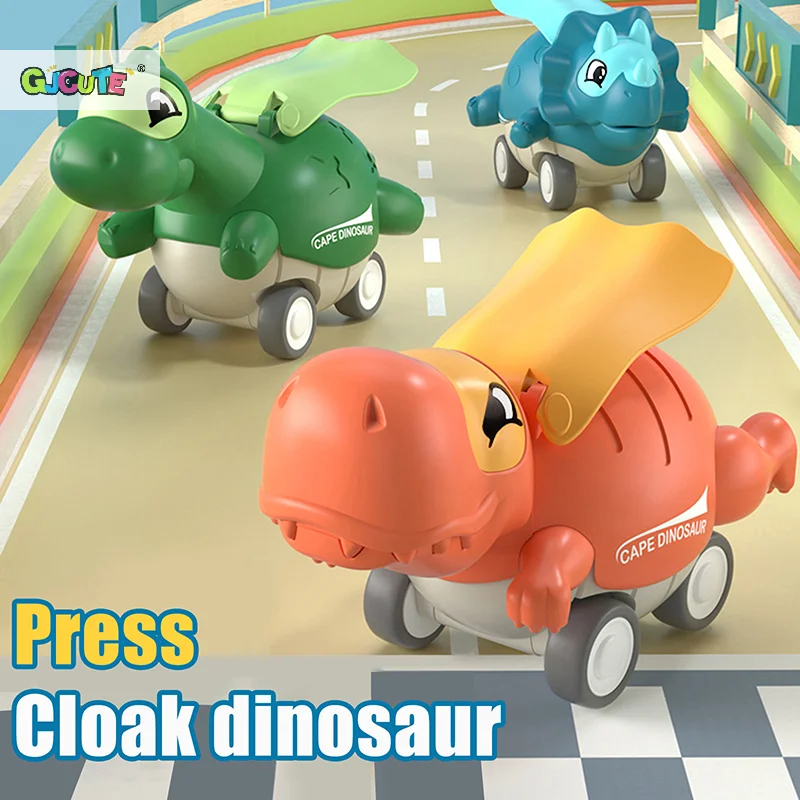

1 Piece Cute Dino Design Pressing Sliding Racing Mini Car Toy Tyrannosaurus Model For Kids Toddler Dinosaur Inertial Car Toys