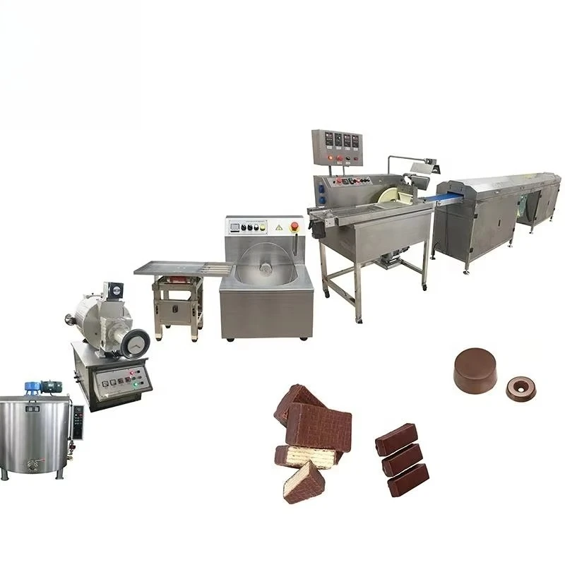 Automatic Mini Food Chocolate Coating Covering Enrobing Line Machine with Cooling Tunnel
