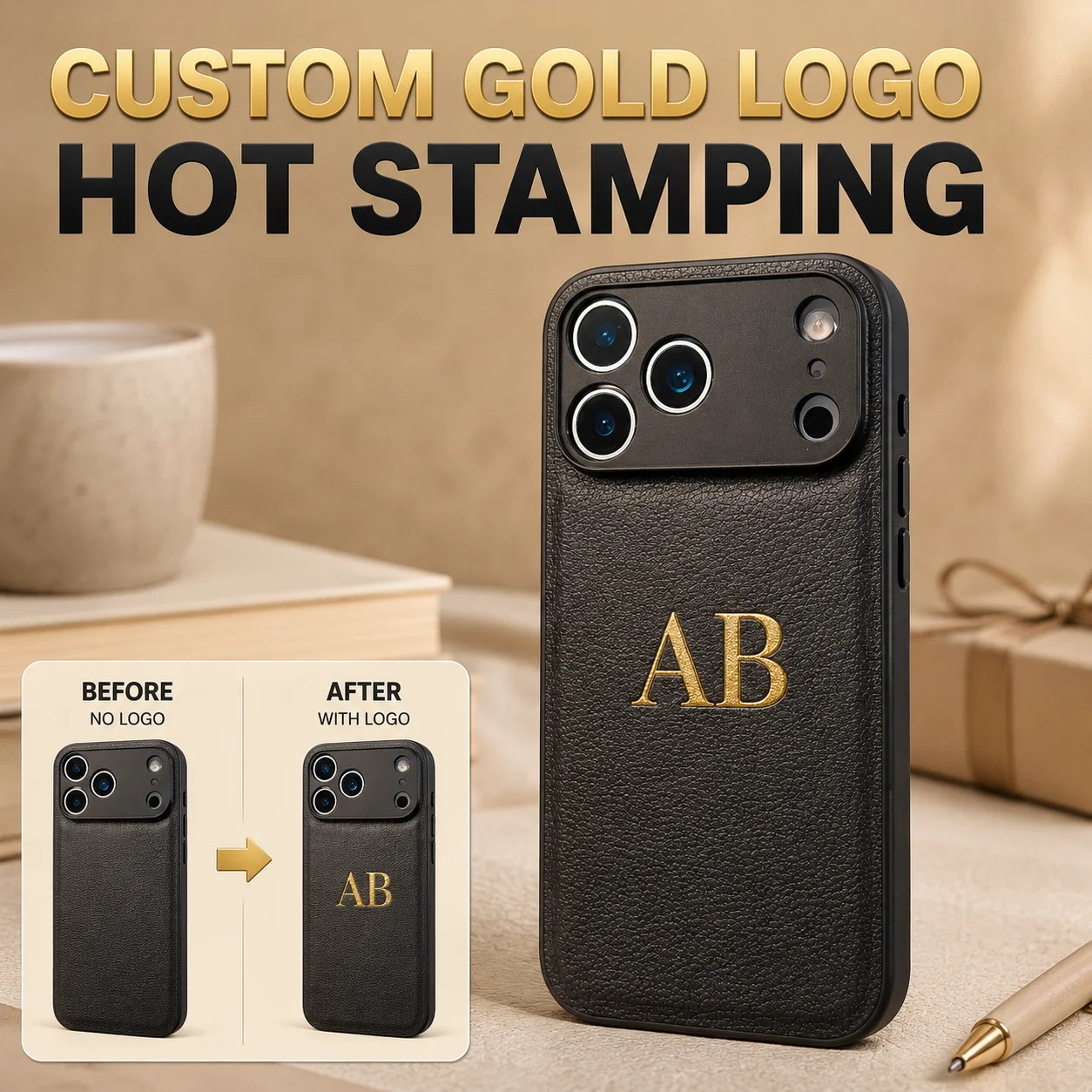 Camera Leather Case - Capa Personalizada com Textura de Couro