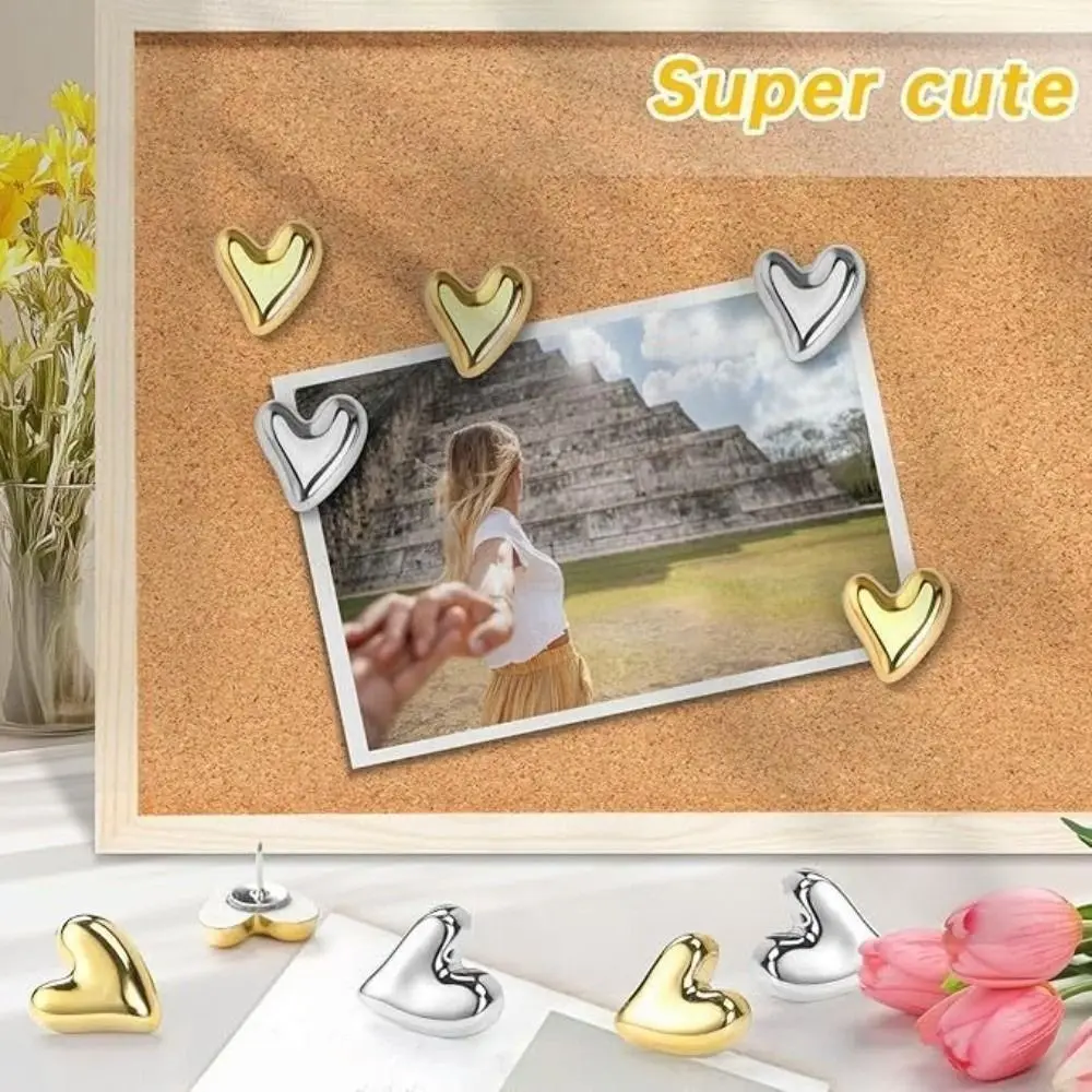 3D Irregular Heart Shape Pushpins DIY Macaron Colorful Push Pins Multifunctional Reusable Board Thumbtack Office School Supplies
