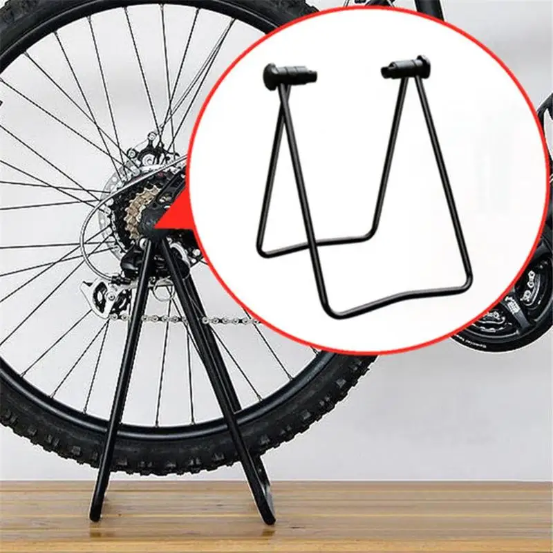 

SU 1PC Universal Foldable Bicycle Display Rack Triangle Wheel Hub Repair Stand KickStand For Vertical Parking Bike Accessories