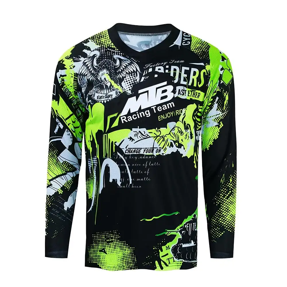 

Мужской велосипедный трикотаж 2025 года, топ для горного мотоцикла MTB, мужская футболка с длинным рукавом, спортивная одежда на открытом воздухе, велосипедный трикотаж