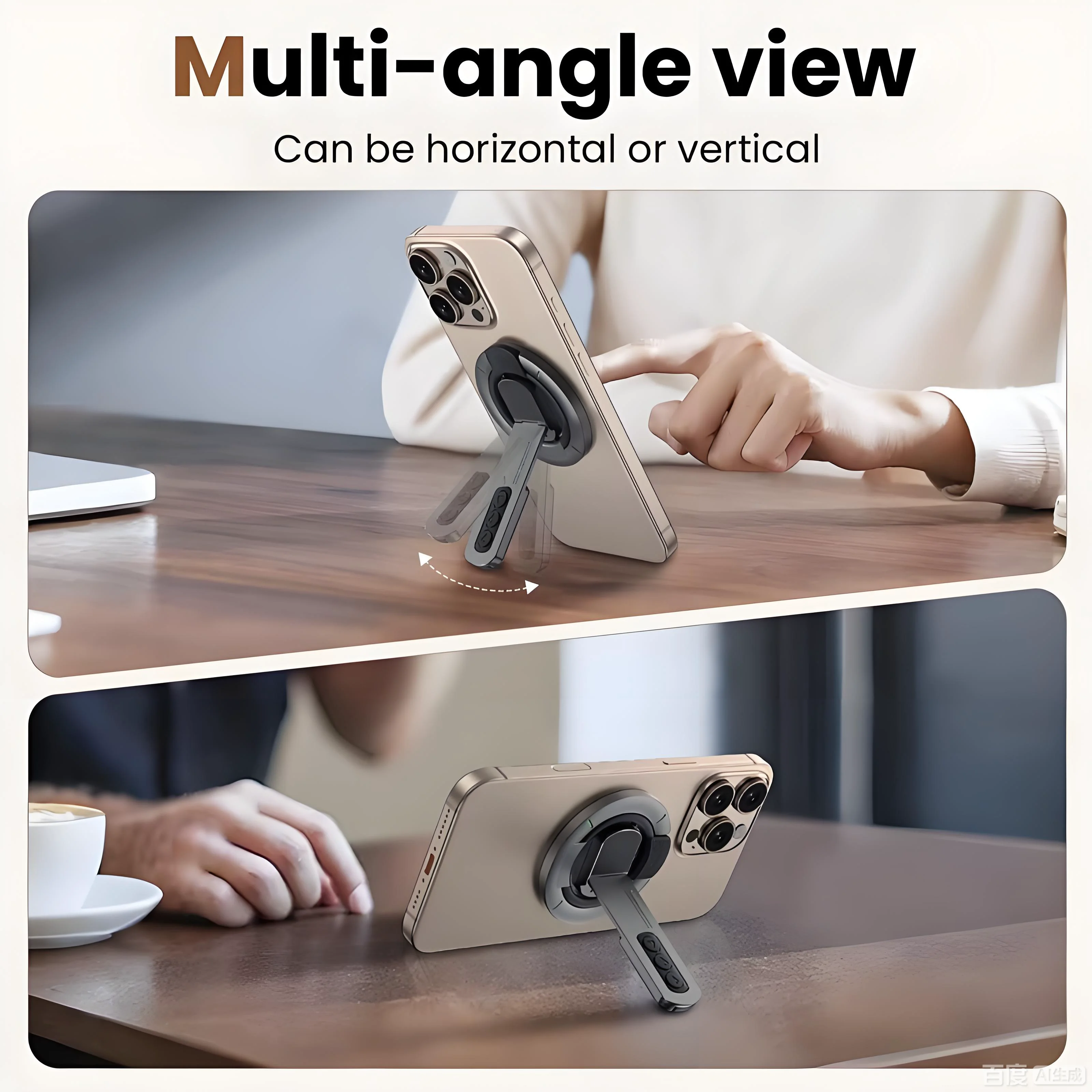 360 °   Suporte magnético giratório de anel para celular, dupla face, para magsafe, suporte universal ajustável para mesa